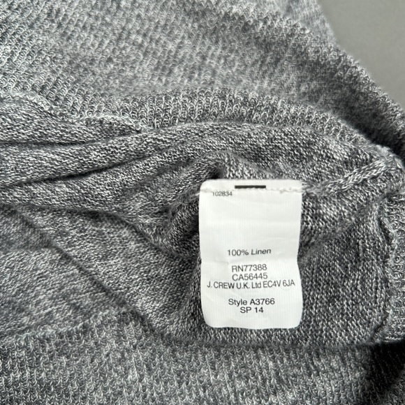 Madewell Varsity Inset Stripe Grey Linen Sweater, Size XS - Picture 7 of 8